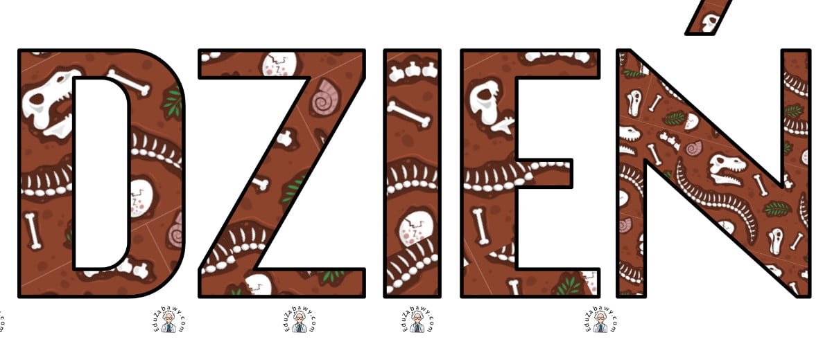 Napis do druku: Dzień Dinozaura – Szkielet