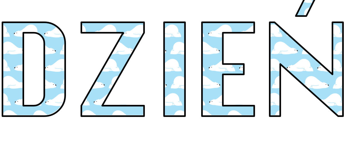 Napis do druku: Dzień Niedźwiedzia Polarnego – Śpiący miś