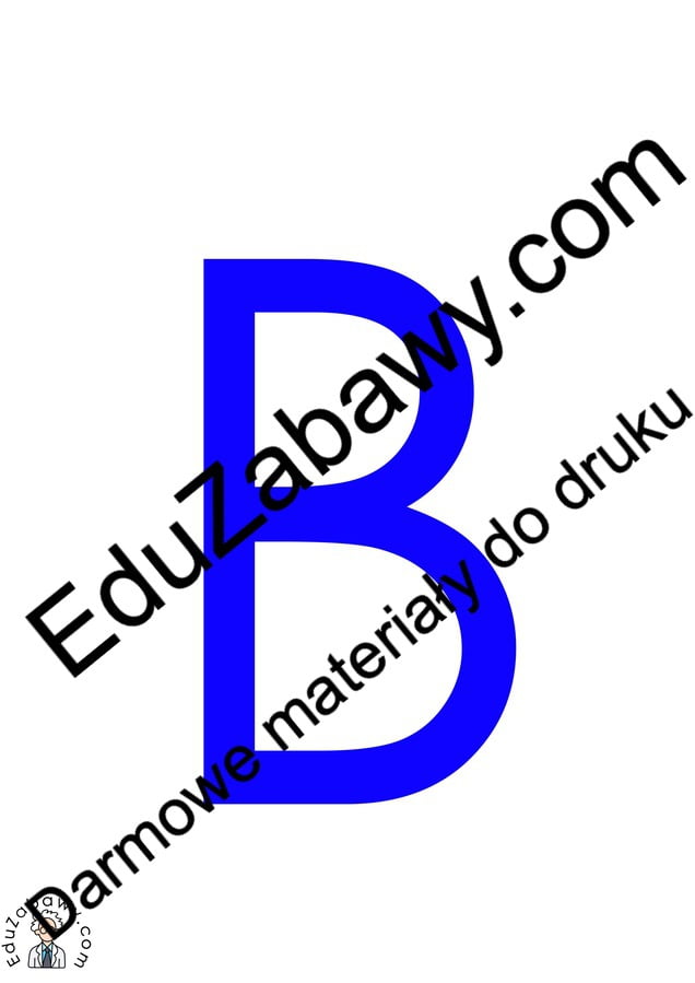 Niebieska spółgłoska B do alfabetu szorstkiego