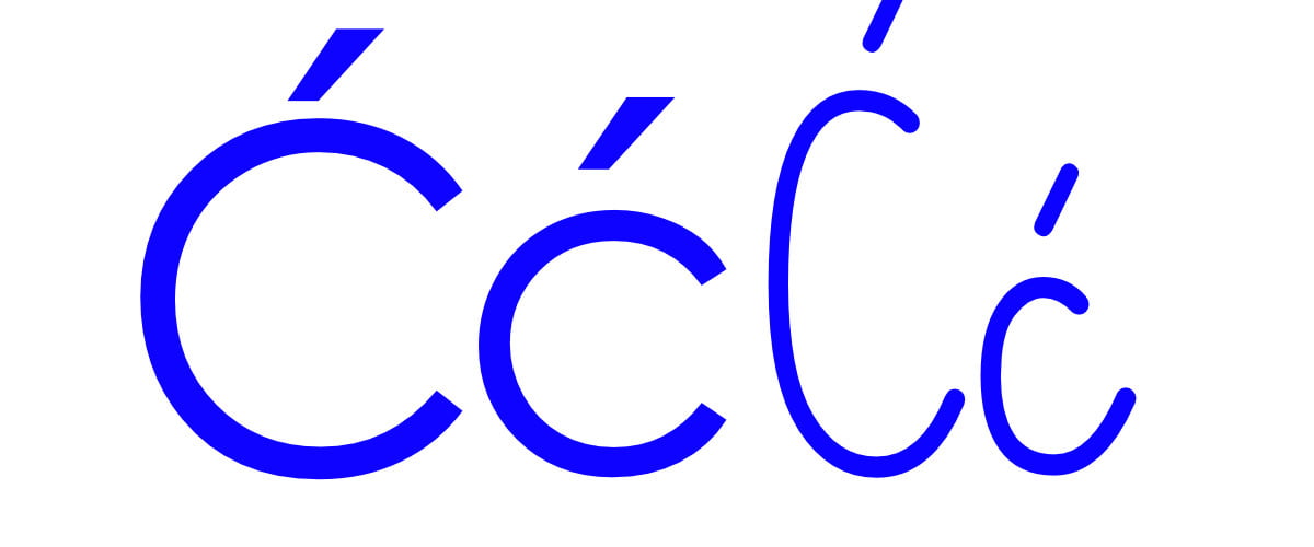 Niebieska spółgłoska Ć do alfabetu szorstkiego