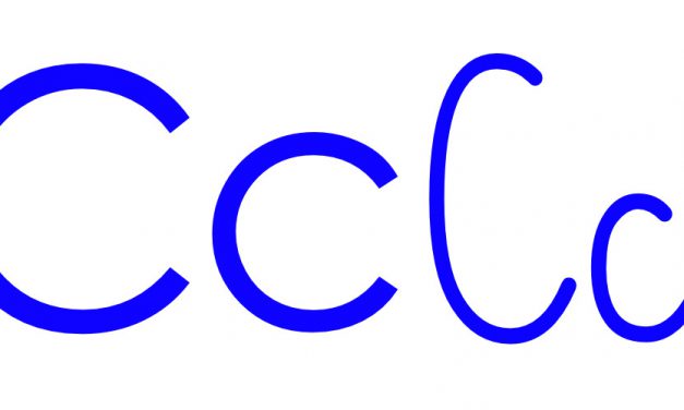 Niebieska spółgłoska C do alfabetu szorstkiego