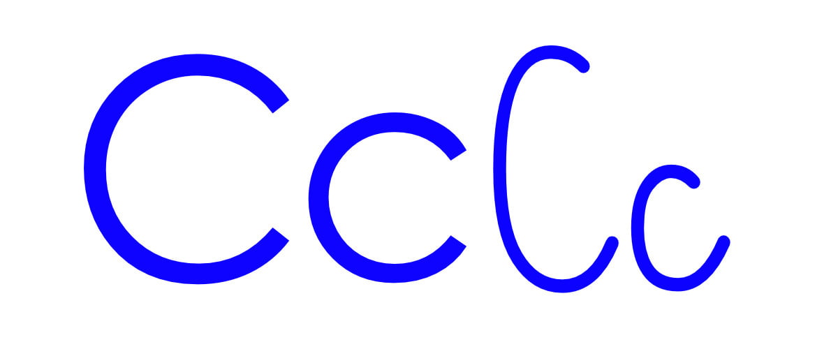 Niebieska spółgłoska C do alfabetu szorstkiego