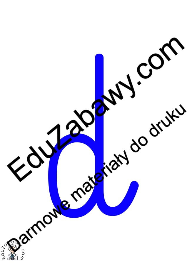 Niebieska spółgłoska D do alfabetu szorstkiego