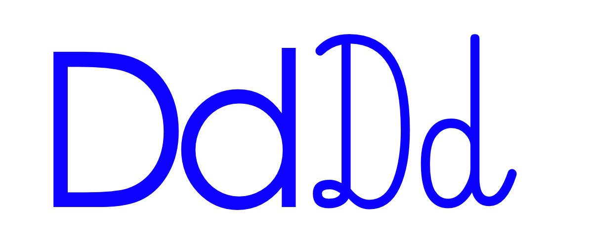 Niebieska spółgłoska D do alfabetu szorstkiego