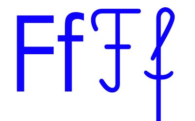 Niebieska spółgłoska F do alfabetu szorstkiego