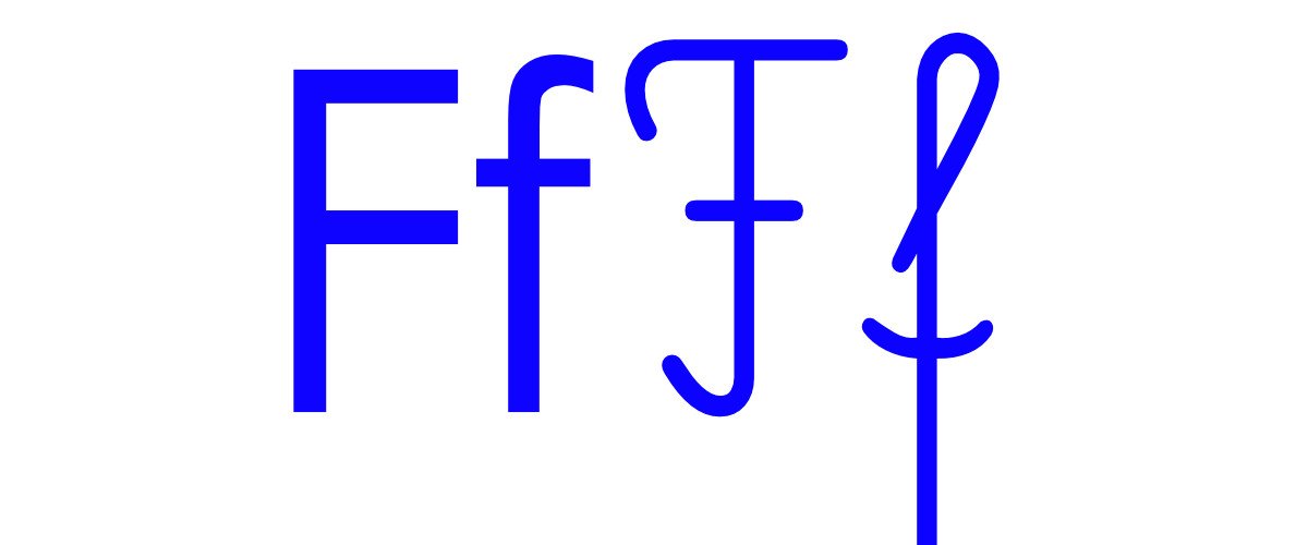 Niebieska spółgłoska F do alfabetu szorstkiego