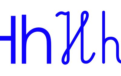 Niebieska spółgłoska H do alfabetu szorstkiego