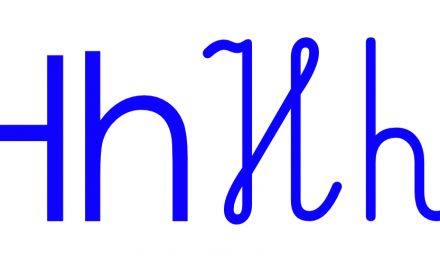 Niebieska spółgłoska H do alfabetu szorstkiego