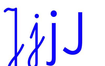 Niebieska spółgłoska J do alfabetu szorstkiego