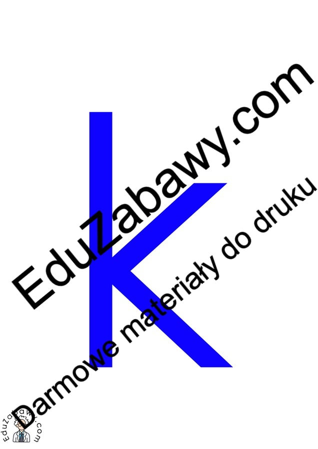 Niebieska spółgłoska K do alfabetu szorstkiego