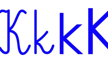 Niebieska spółgłoska K do alfabetu szorstkiego