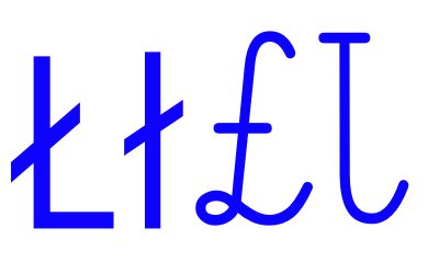 Niebieska spółgłoska Ł do alfabetu szorstkiego