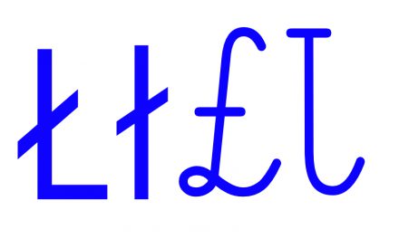 Niebieska spółgłoska Ł do alfabetu szorstkiego