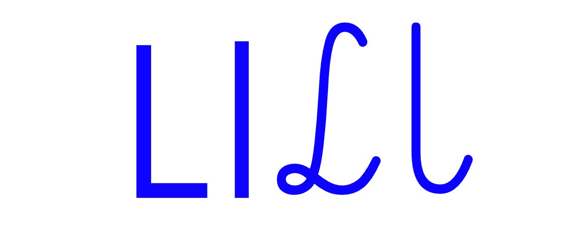 Niebieska spółgłoska L do alfabetu szorstkiego