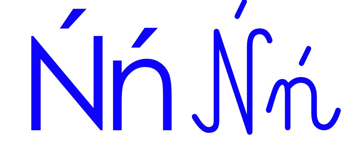 Niebieska spółgłoska Ń do alfabetu szorstkiego