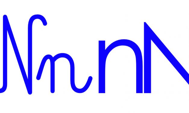 Niebieska spółgłoska N do alfabetu szorstkiego