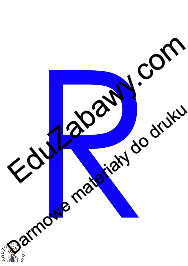 Niebieska spółgłoska R do alfabetu szorstkiego