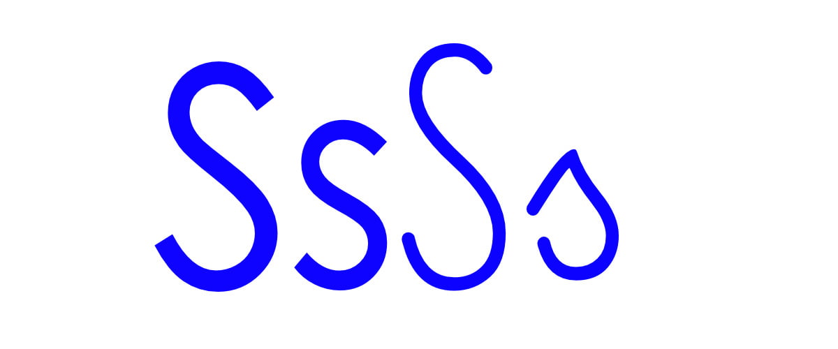 Niebieska spółgłoska S do alfabetu szorstkiego