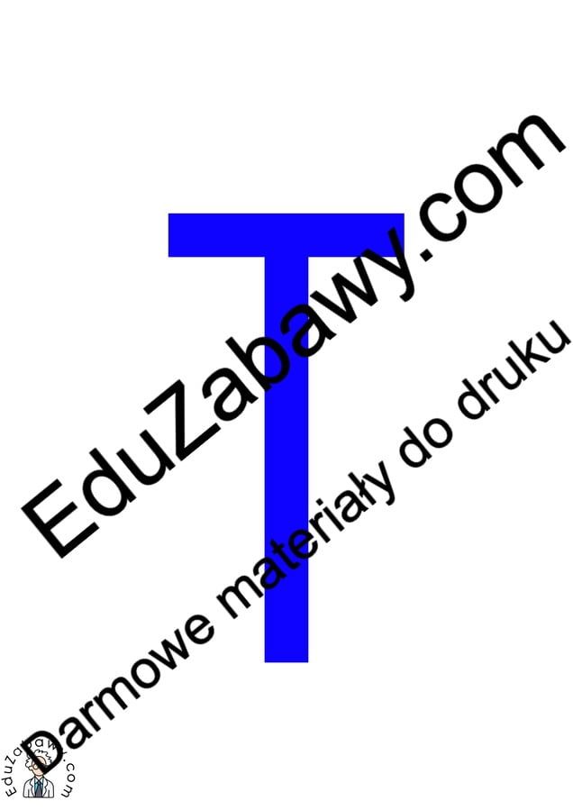 Niebieska spółgłoska T do alfabetu szorstkiego