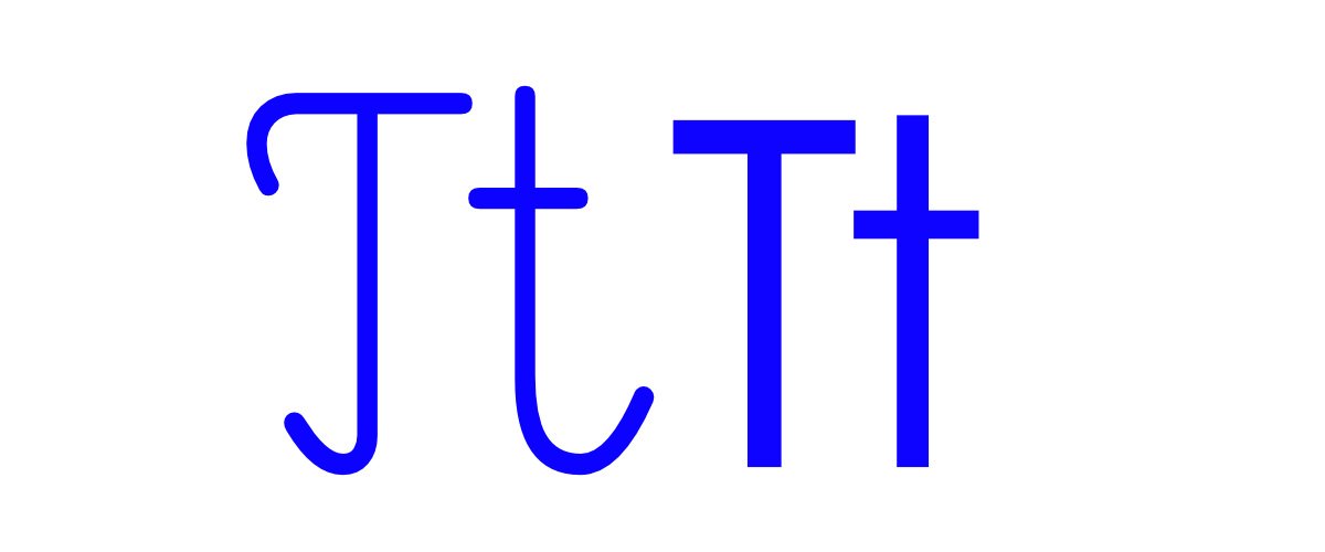 Niebieska spółgłoska T do alfabetu szorstkiego