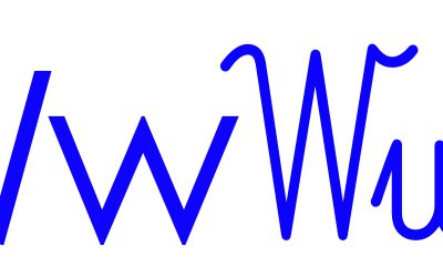 Niebieska spółgłoska W do alfabetu szorstkiego
