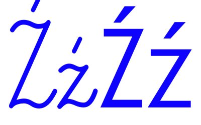 Niebieska spółgłoska Ź do alfabetu szorstkiego