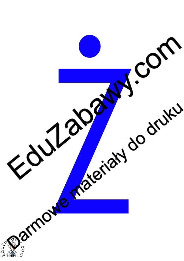 Niebieska spółgłoska Ż do alfabetu szorstkiego