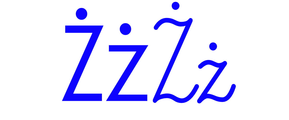 Niebieska spółgłoska Ż do alfabetu szorstkiego