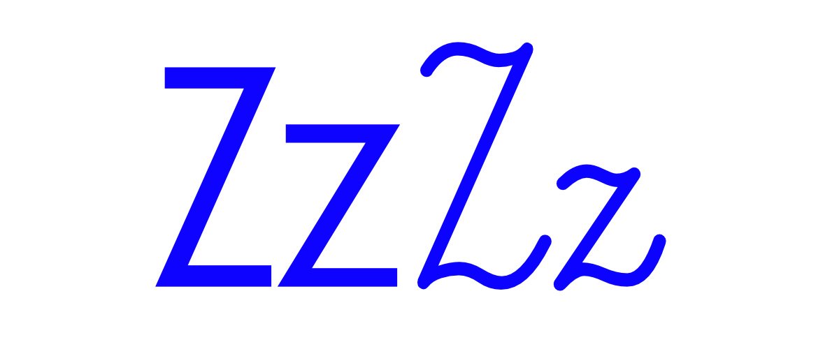 Niebieska spółgłoska Z do alfabetu szorstkiego