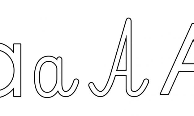Kontury litery A pisane i drukowane (4 szablony)