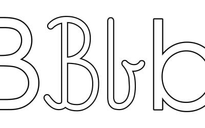 Kontury litery B pisane i drukowane (4 szablony)