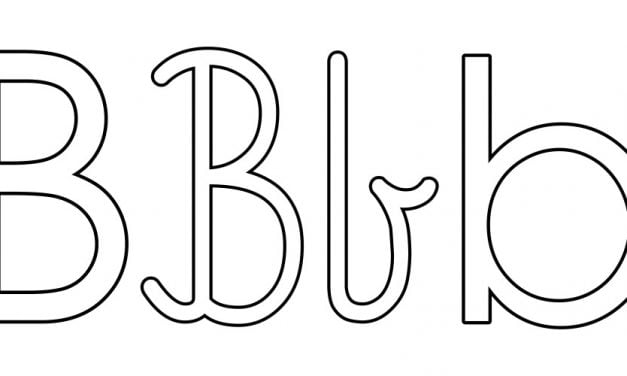 Kontury litery B pisane i drukowane (4 szablony)