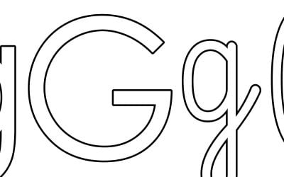 Kontury litery G pisane i drukowane (4 szablony)