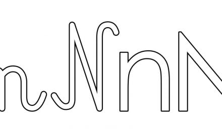 Kontury litery N pisane i drukowane (4 szablony)