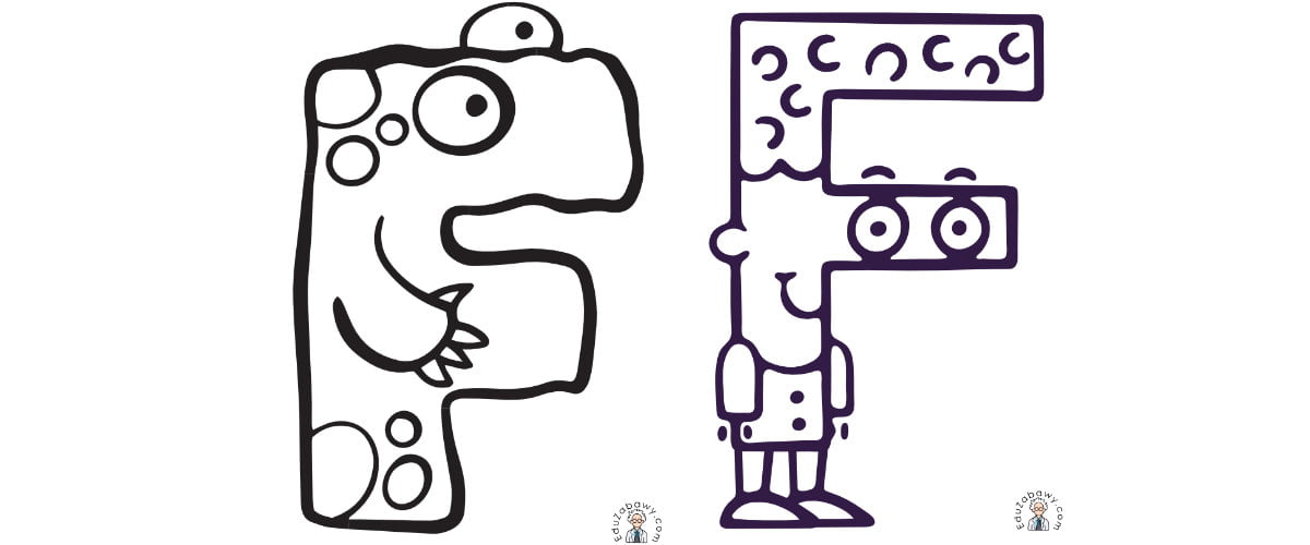 Litera F: kolorowanki do wydruku