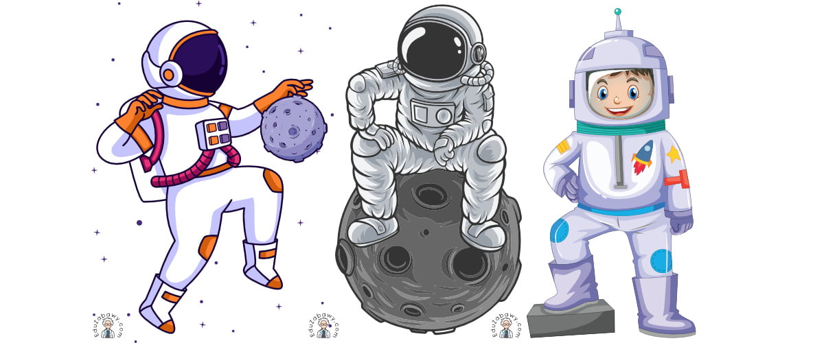 Dekoracje do druku: Astronauta / kosmonauta (10 szablonów)