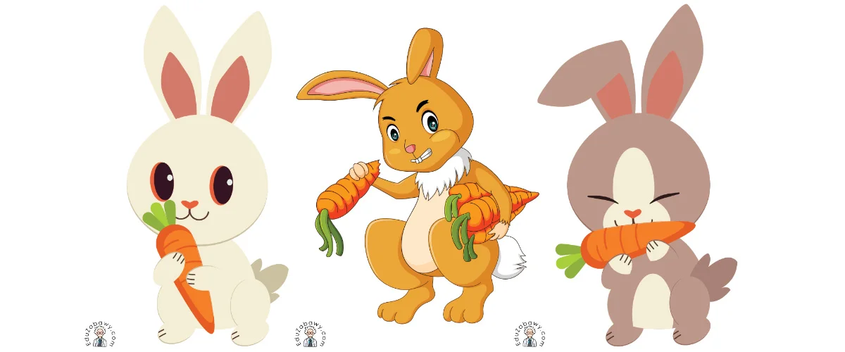Dekoracje do druku: Królik z marchewką (10 szablonów)