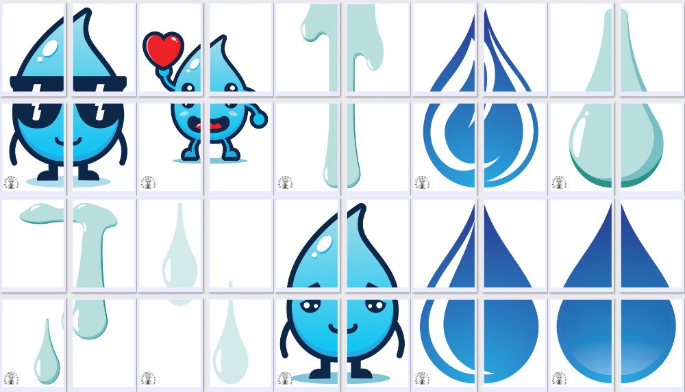 Dekoracje XXL: Krople wody (10 szablonów) Dekoracje Dekoracje (Dzień Wody) 