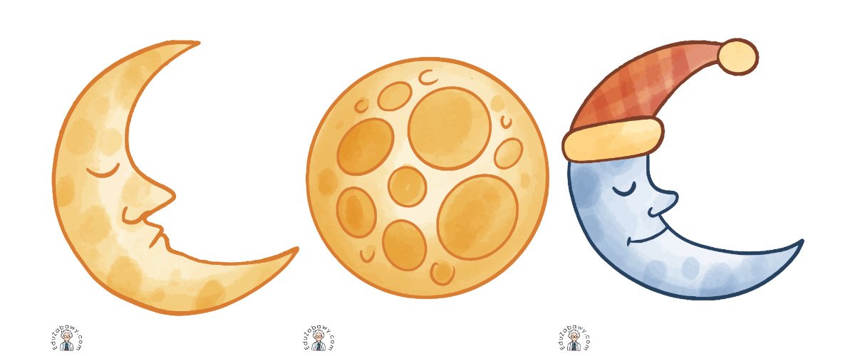 Dekoracje do druku: Księżyc (10 szablonów)