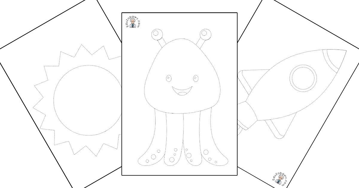 Karty pracy: Grafomotoryka: Kosmos