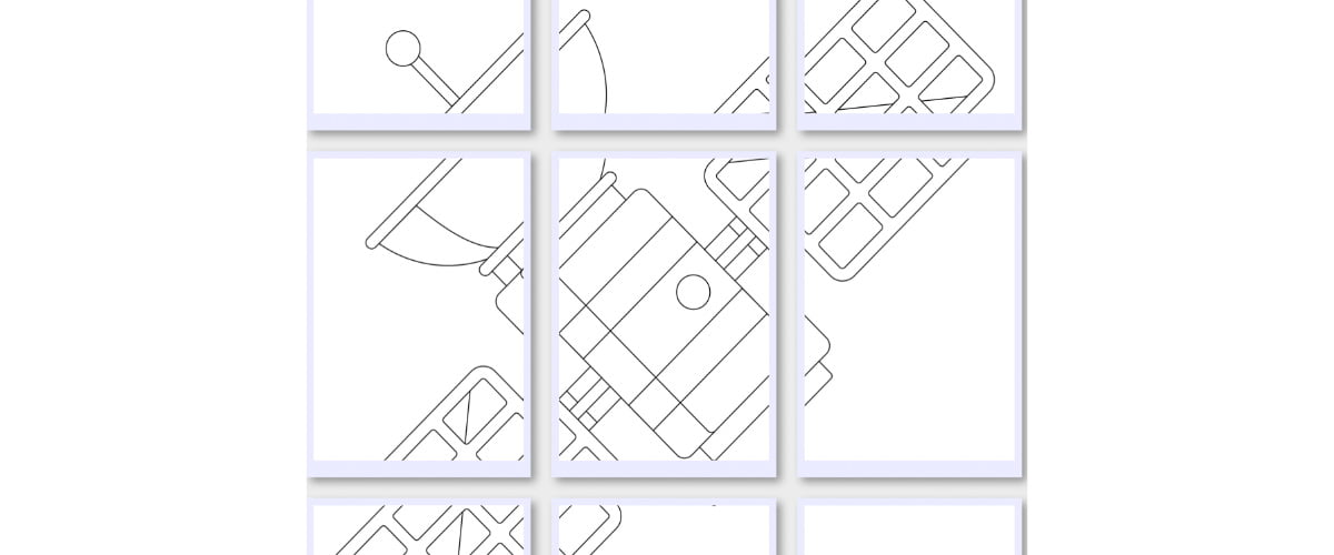 Kolorowanki XXL do druku: Satelity (10 szablonów)