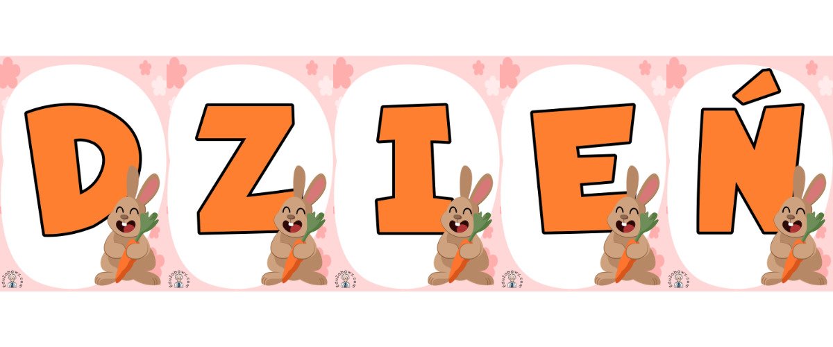 Napis do druku: Dzień Marchewki z królikiem