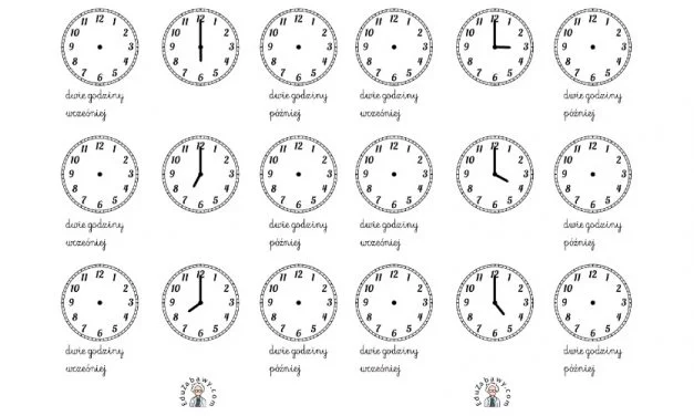 Nauka zegara – napisz godzinę wg instrukcji