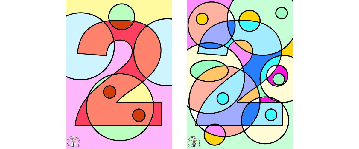 Ukryta cyfra 2 w rysunku do kolorowania