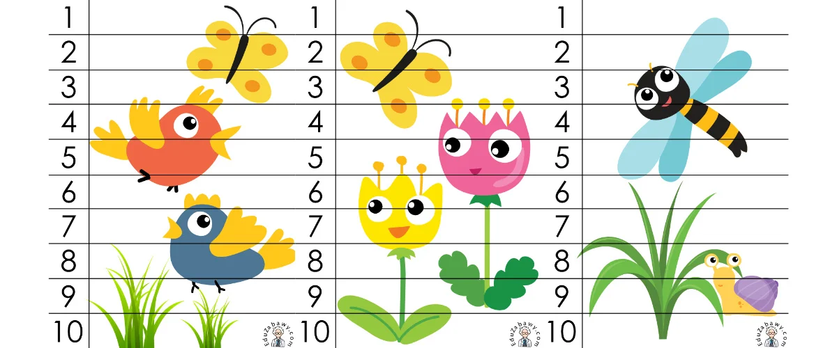Karty pracy: Puzzle 10 elementów: Wiosna