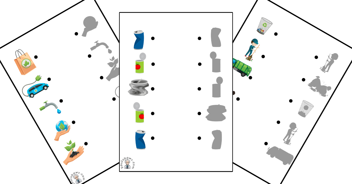 Karty pracy: Dopasuj cienie: Dzień Ziemi