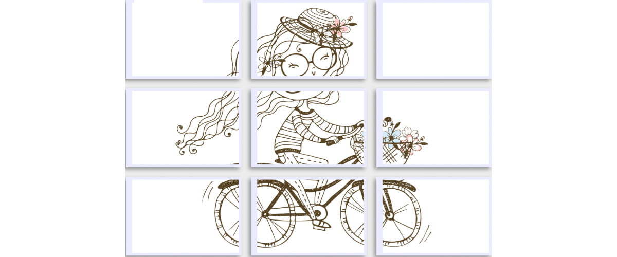 Kolorowanki XXL: Pani Wiosna na rowerze (8 szablonów)