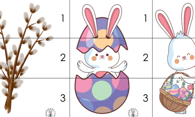 Wielkanoc: Puzzle 3 elementy (10 kart pracy)