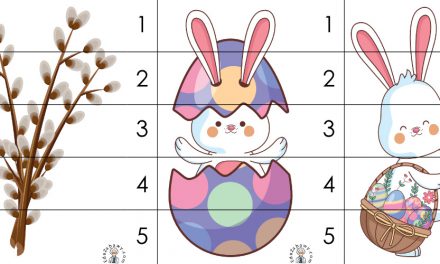 Karty pracy: Puzzle 5 elementów: Wielkanoc