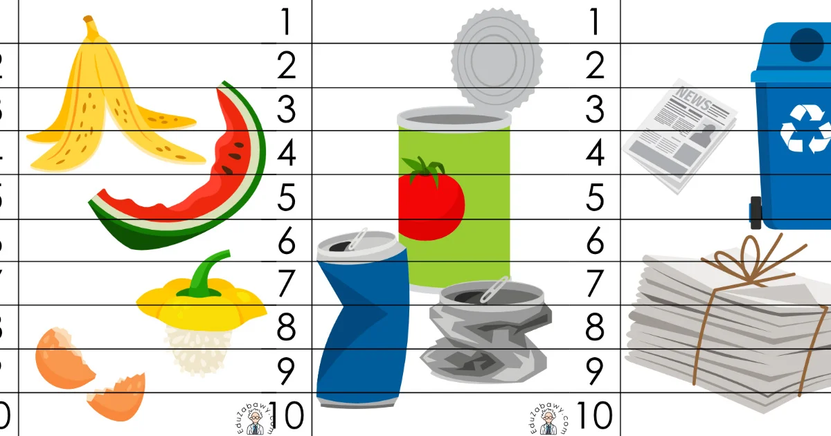 Karty pracy: Puzzle 10 elementów: Dzień Ziemi